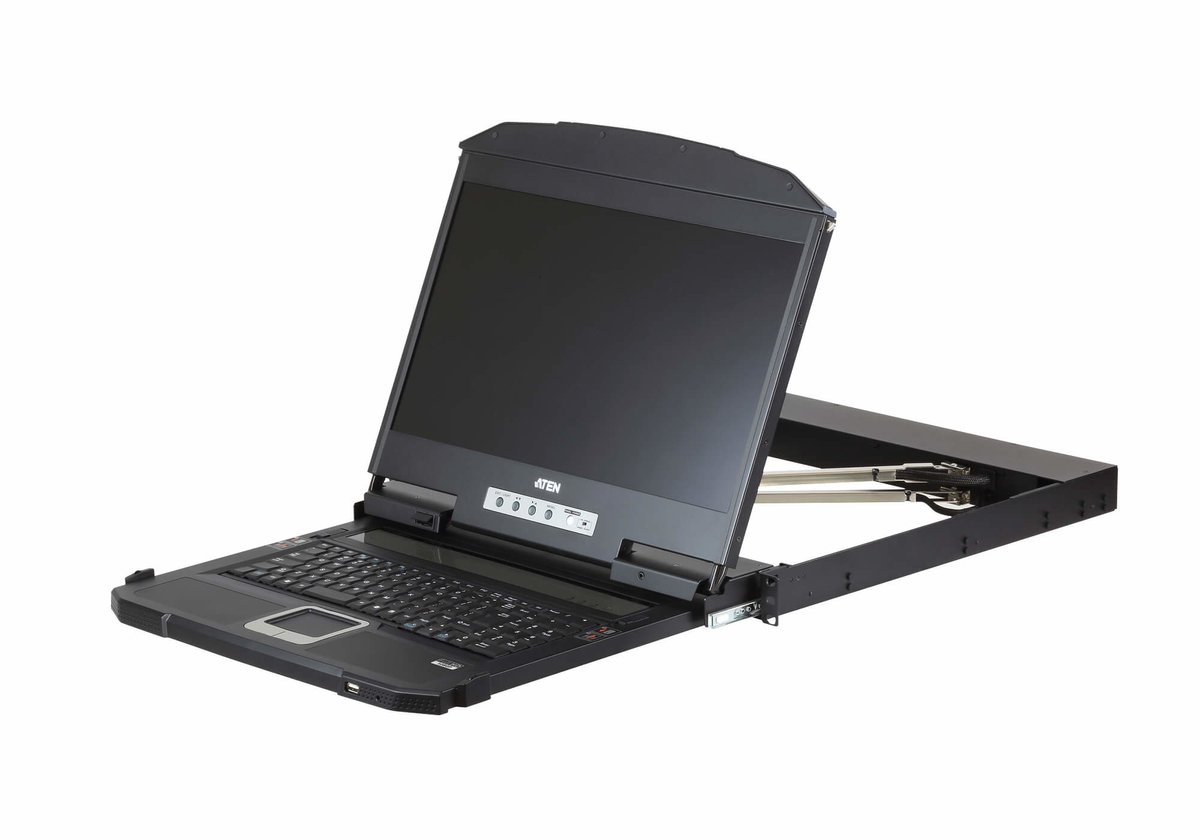 ATEN CL3800NW rack console 47 cm (18.5") 1920 x 1080 Pixels Metaal, Kunststof Zwart 1U