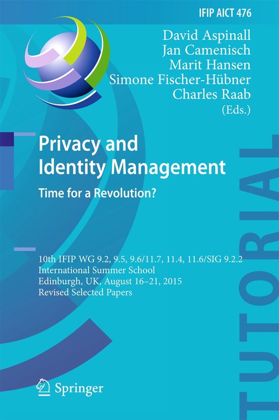 Privacy and Identity Management. Time for a Revolution? - cover