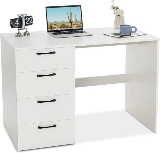 Bureau met 4 laden – wit – 110 x 60 cm