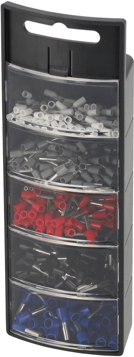 Haupa Adereindhulzen DIN in Slide Box - DIN-norm - Transparante verschuifbare afdekkingen - Formaat: 165 x 58 x 38 mm