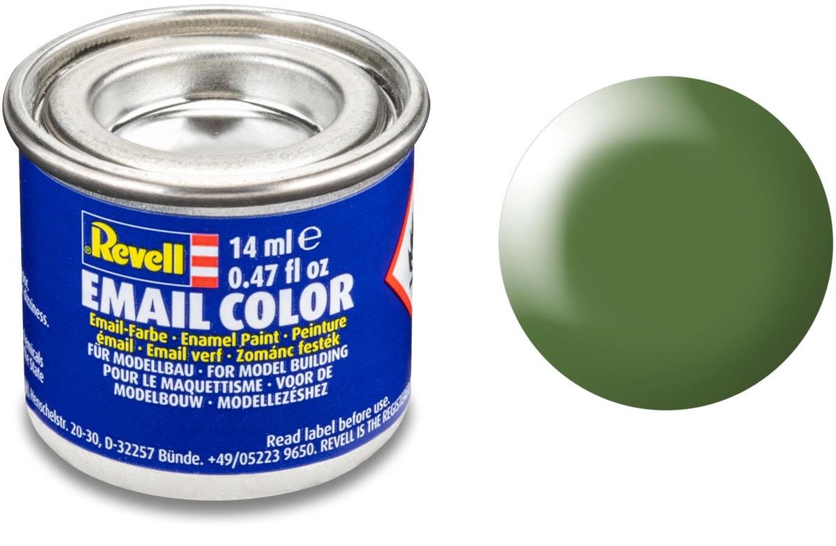 Revell Hobbyverf Enamel verf - #360 Fern Green - Satin - RAL6025 - Enamel - Verf potje - 14 ml