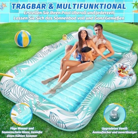 Tanning Pool Bed - Luchtbed Zwembad Opblaasbaar van Merkloos — afbeelding 3