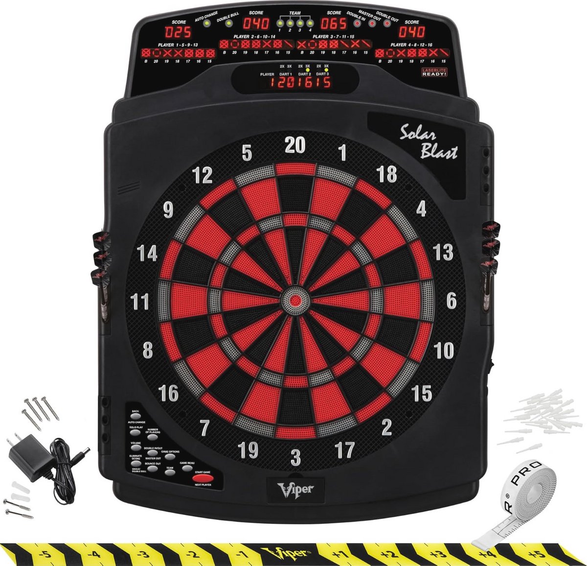 Elektronisch dartbord met zachte punten voor 43 spellen en LED-display