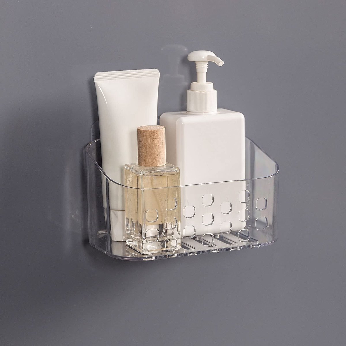 Ibenzoa® Transparante Muurbevestigde Douche- en Keukenorganizer Zonder Boren voor Praktische Opslag