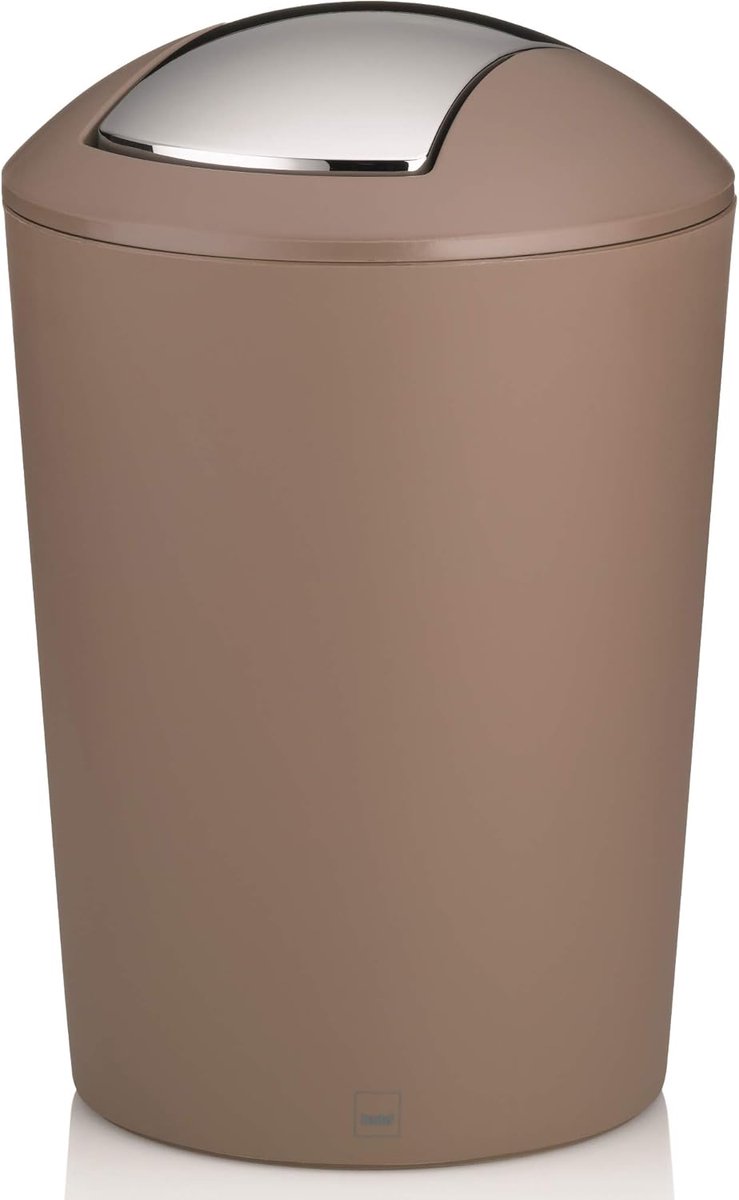Goedkoopste Vuilnisbak met swing-deksel - 5 liter - taupe - kunststof