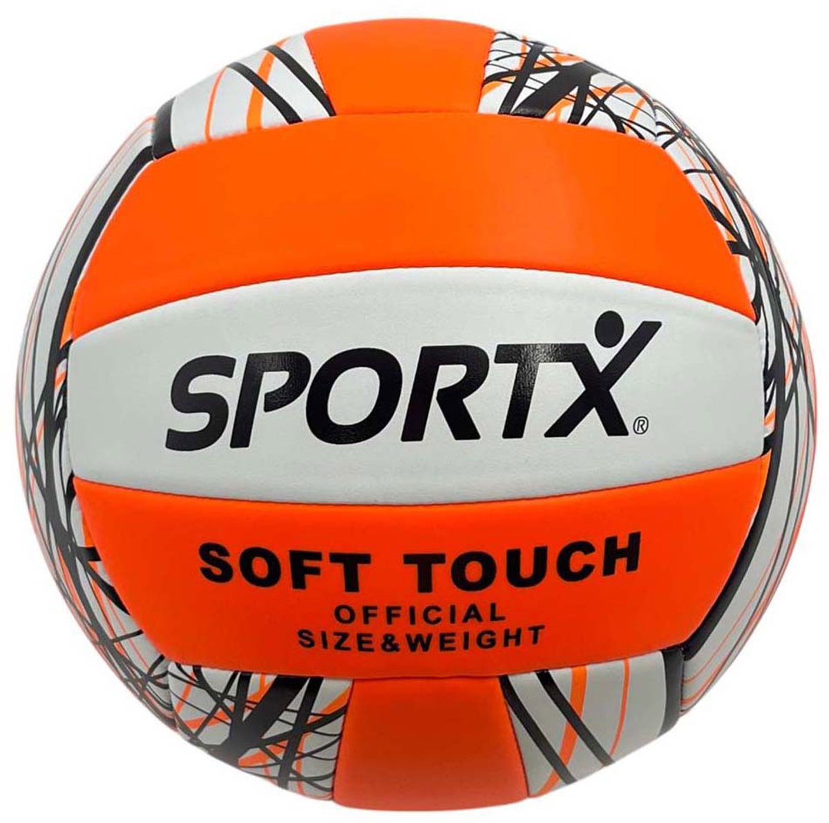 SportX volleybal oranje 22cm soft pvc voor kinderen en volwassenen.
