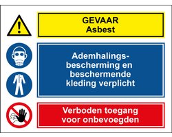 Bouwplaats gevaar asbest bord 280 x 210 mm