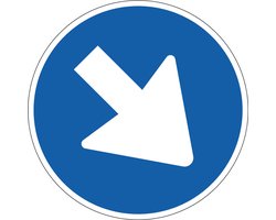 Verplichte rijrichting rechts sticker, D2 400 mm
