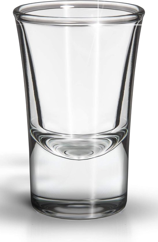 Shotglazen set van 60 ml - 60 ml, helder shotglas met zware basis, bulk, voor whisky, tequila, wodka, likeur, repen