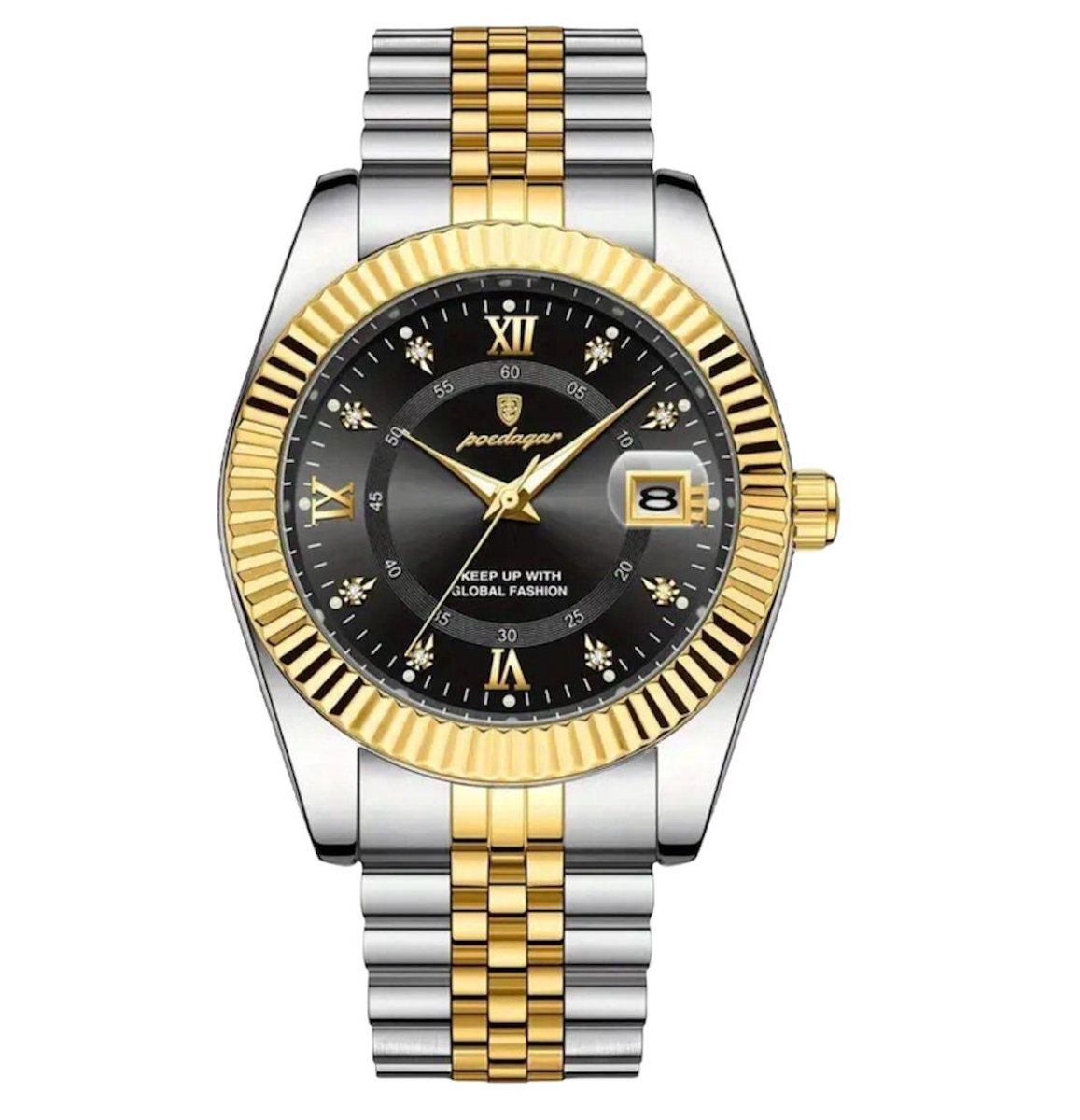 Mpariz - Luxe Herenhorloge - Polshorloge - Heren - Cadeau - Horloge - Geschenkdoos - Mannen - Zilver Goud Zwart - RVS