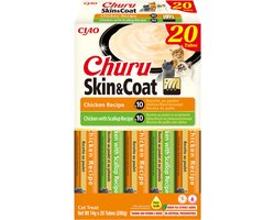 Ciao Churu Puree Skin & Coat Kattensnack Multipack Salmon & Scallop 20 x 14 gr