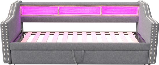 PUGSDRLY Tweepersoonsbed 160 x 200 cm met lattenbodem, 2