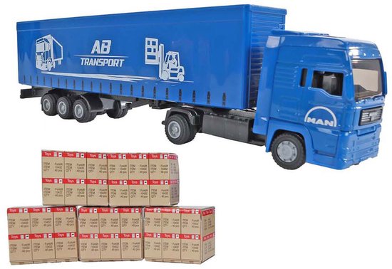 Kids Globe Man Vrachtwagen met Oplegger, 30cm