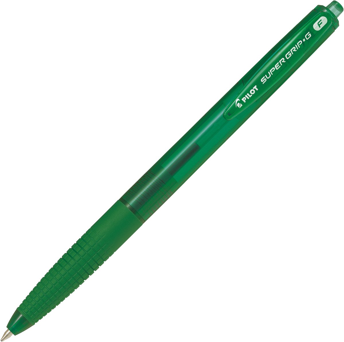 Pilot Super Grip G Groen Intrekbare balpen met klembevestiging Fijn 12 stuk(s)