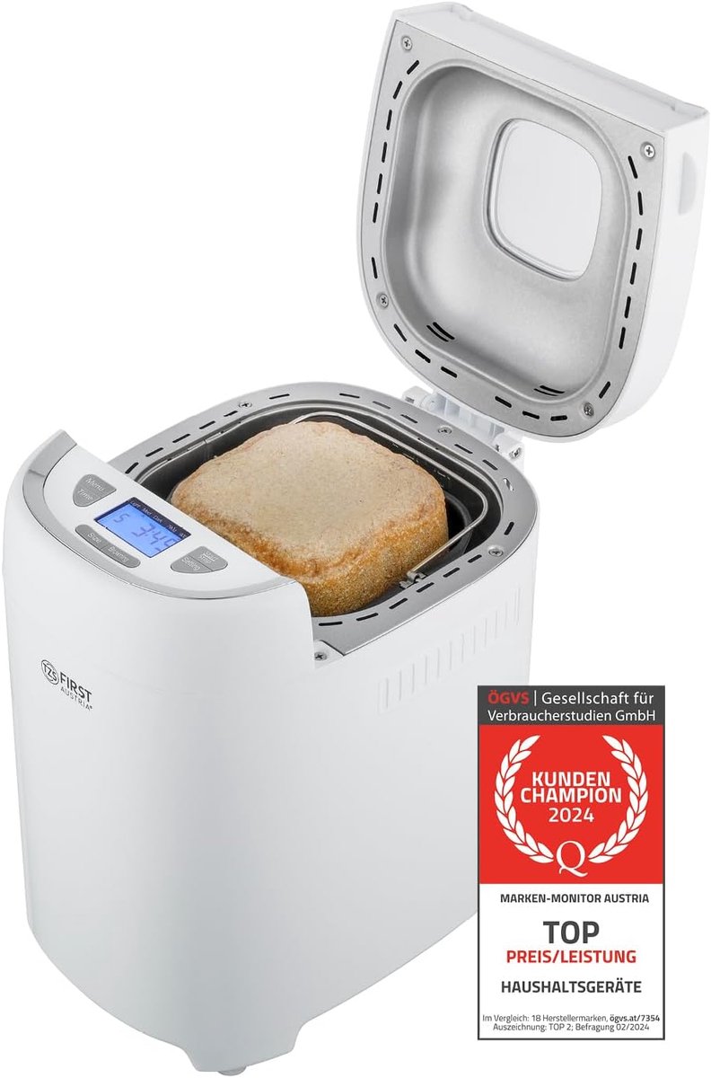 Broodbakmachine met 13 programma's | 550W vermogen | Ideaal voor vers gebakken brood en deeg