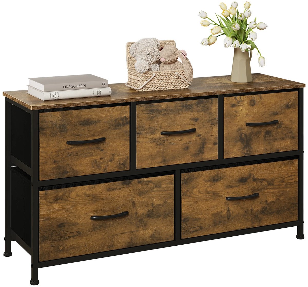 Mila Shop Dressoir - TV meubel - Dressoir kasten - Opbergkast - Buffetkast - Wandkast - Ladenkast - TV kast - Gangkast - Hout - 100x30x 54cm