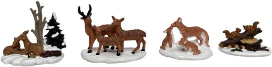Santaville - Forest Animals Polyresin 8cm 4 stuks