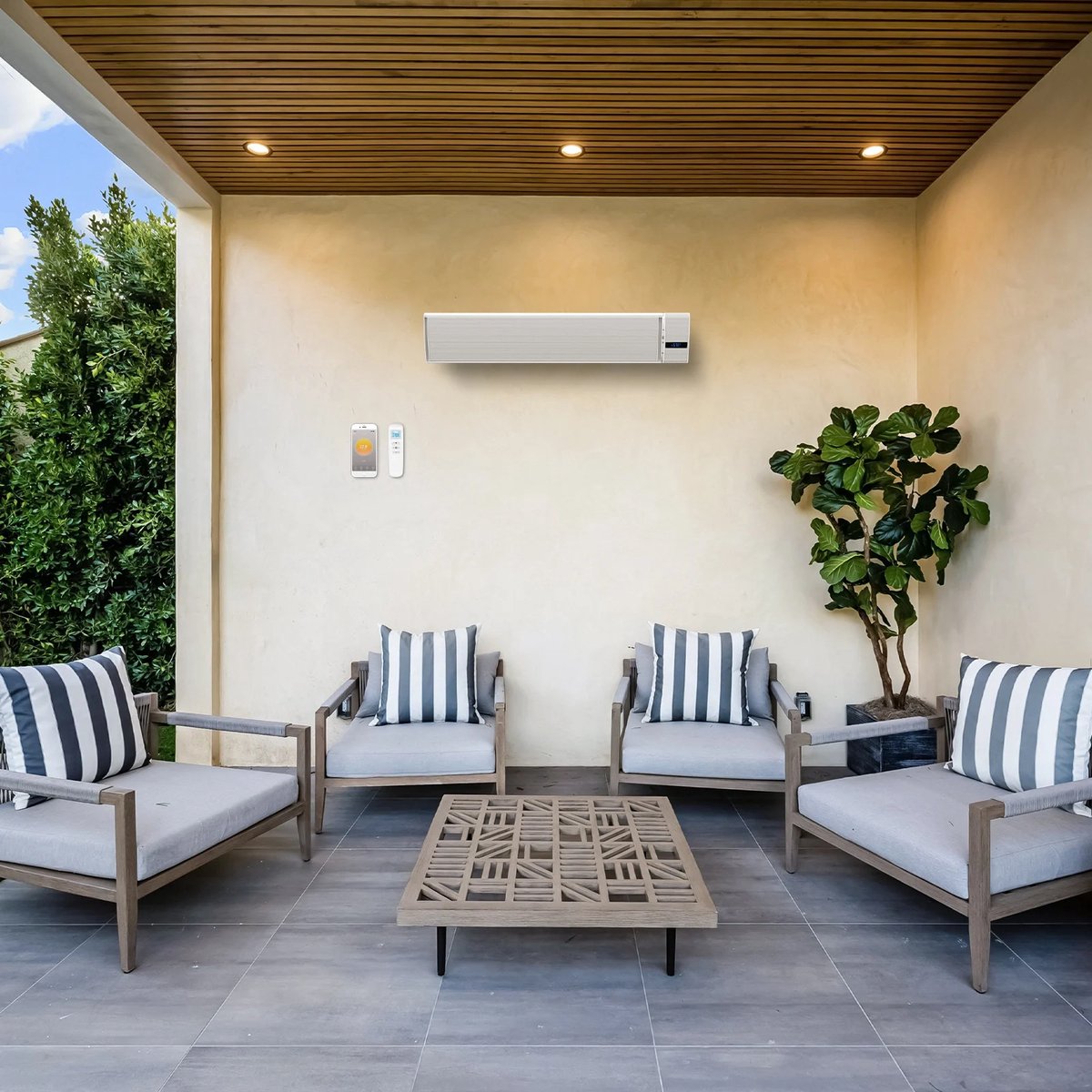 Infrarood terrasverwarmer Whitewarm heater met afstandsbediening 2400Watt – foto 4