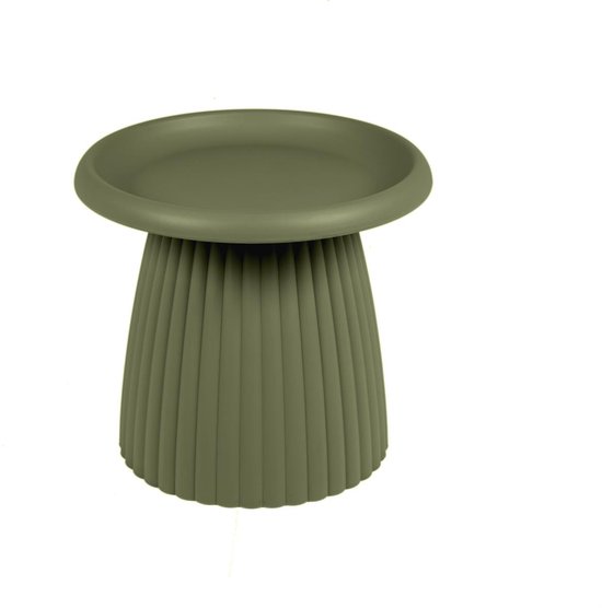 Table d'appoint ronde en plastique MaximaVida Mila 50 cm vert olive
