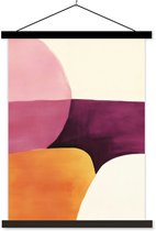 Posterhanger incl. Poster 120x160 cm - Schoolplaat - Vormen - Abstract - Kleurrijk - Textielposter - Zwarte latten
