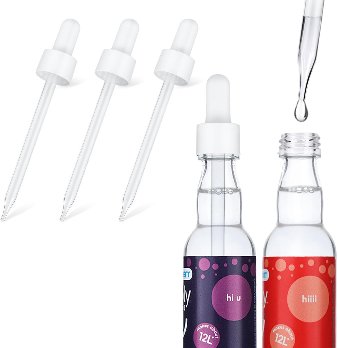 3 Glazen Druppelpipetten voor Druppelaars - Vervangingsaccessoires