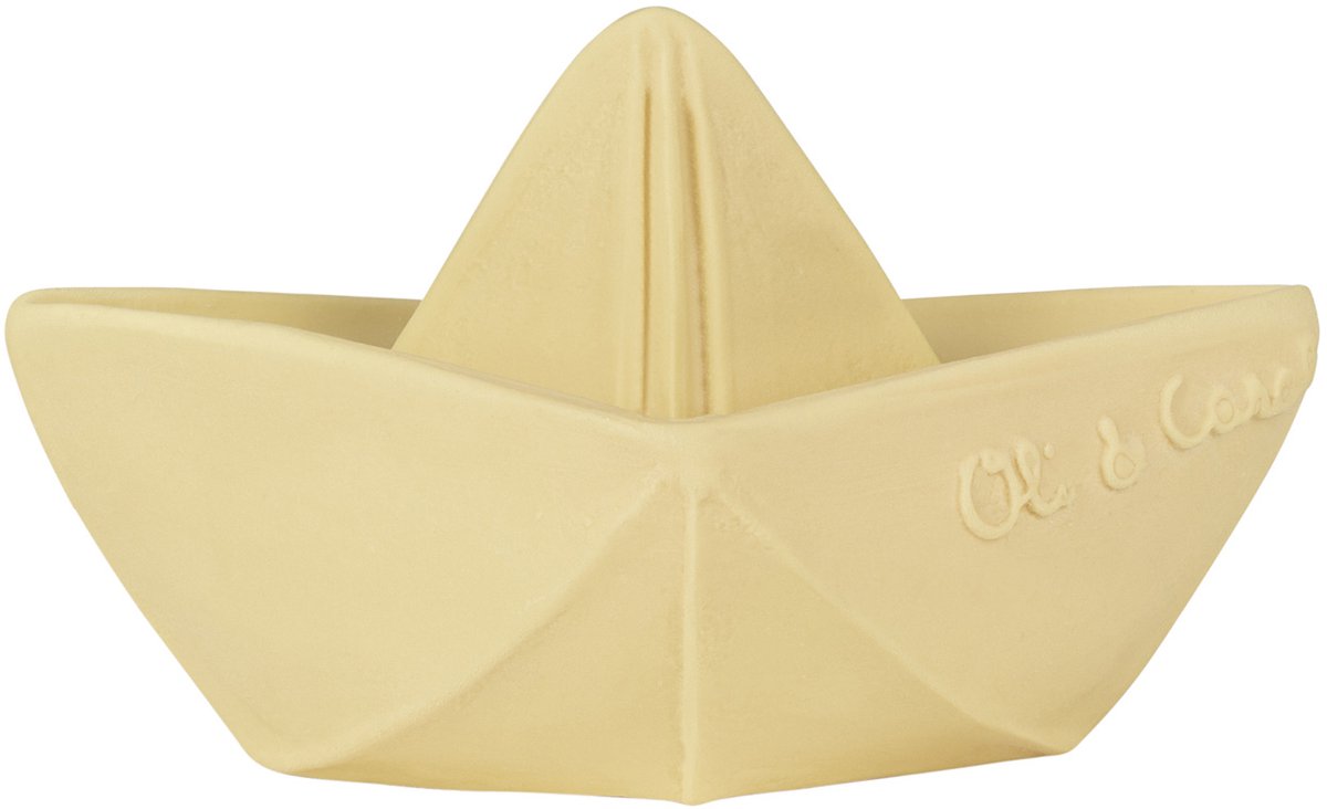 Oli & Carol Bad- en Bijtspeeltje Origami Boot - Vanilla