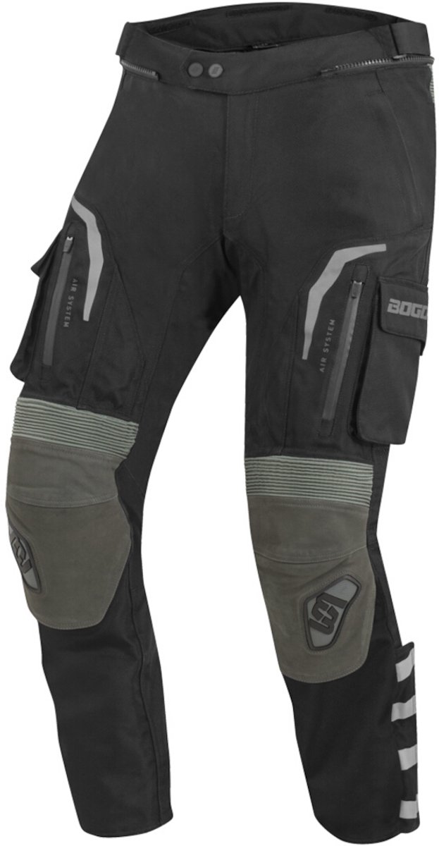 Bogotto Explorer-Z Waterdichte Zwart Groen Leren / Textiele Motorbroek - Broek