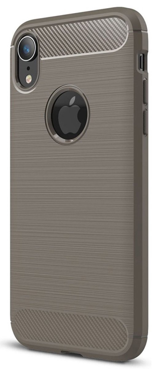 Mobiq Carbon Look Hoesje geschikt voor iPhone XR - Flexibele TPU Case