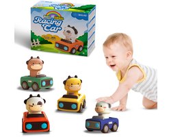 Bolke Peuter Speelgoed Autotjes - Baby Speelgoed 6 Maanden - Montessori Sensorisch Speelgoed 0-1 Jaar - Push & Play