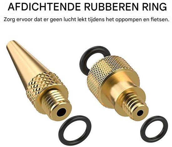 Ventiel Adapter Set - Luchtpomp Adapters - Fiets Banden Vullen - 24 Delig Koper - Compact Draagbaar — afbeelding 4