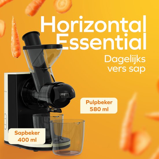 KitchenBrothers Slowjuicer - Juicer - Groenten en Fruitpers - 43 mm en 60 mm invoer - 400 ml - Champagne van KitchenBrothers — afbeelding 3
