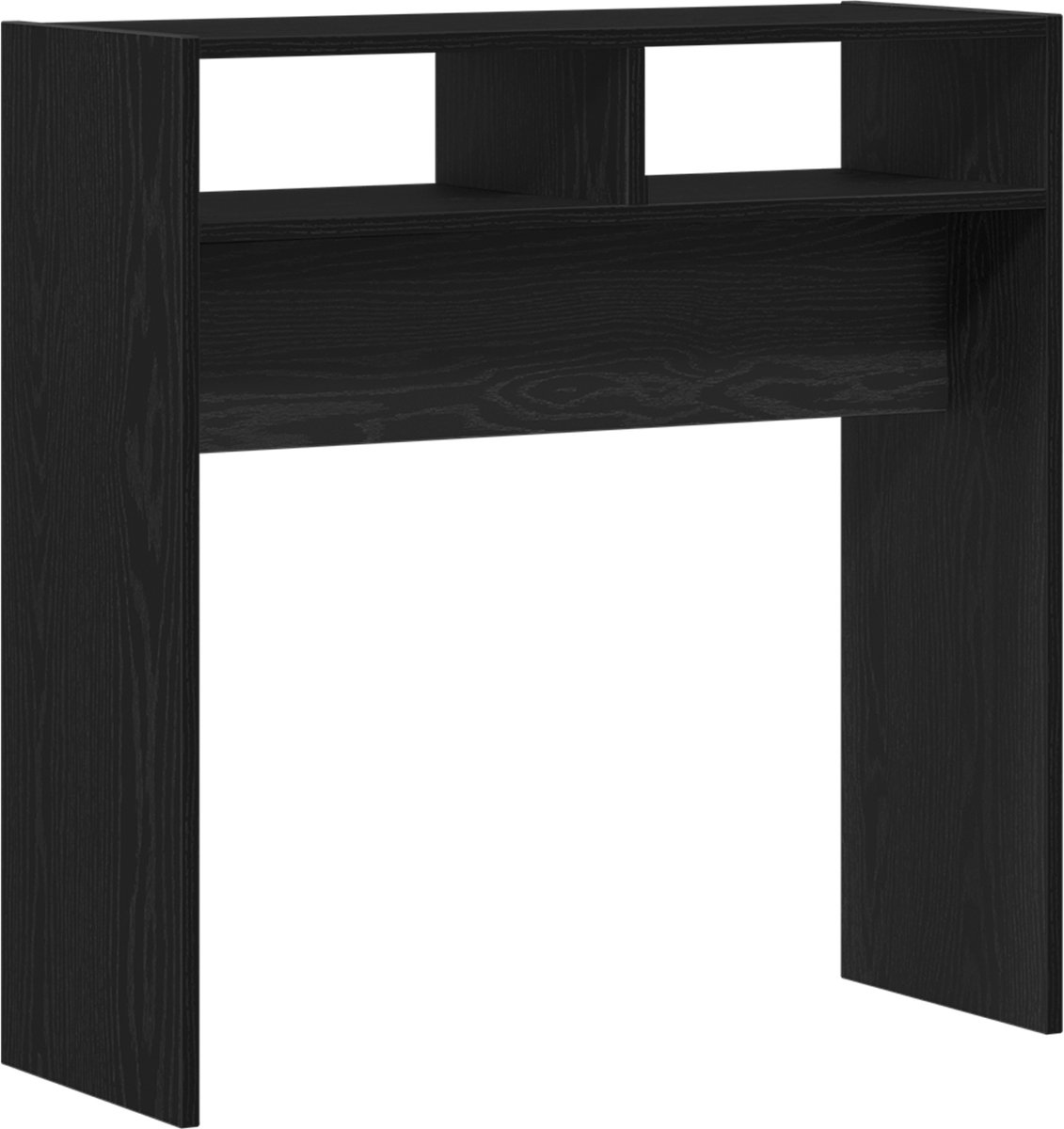 vidaXL Wandtafel - Zwart - Eiken - 78 - x - 30 - x - 80 - cm - Bewerkt - hout Zwart eiken