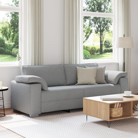 vidaXL - Canapé 3 places - Gris clair - 178 cm - Tissu