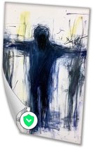 Mysterieuze abstracte silhouetfiguur - Mensfiguur poster - Wanddecoratie silhouet - Abstract expressionisme - Woonkamer poster - Decoratie kamer - poster 50x70 cm
