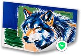 Kleurrijk ontwerp van een wolf - Wolf posters - Poster dier - Expressionisme - Moderne poster - Hedendaagse posters - poster 150x100 cm