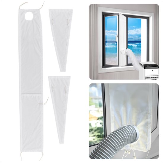 Cheqo® Airco Raam Afdichtingsset universeel – isolatie kit voor ramen en deuren, eenvoudig te installeren, duurzaam materiaal