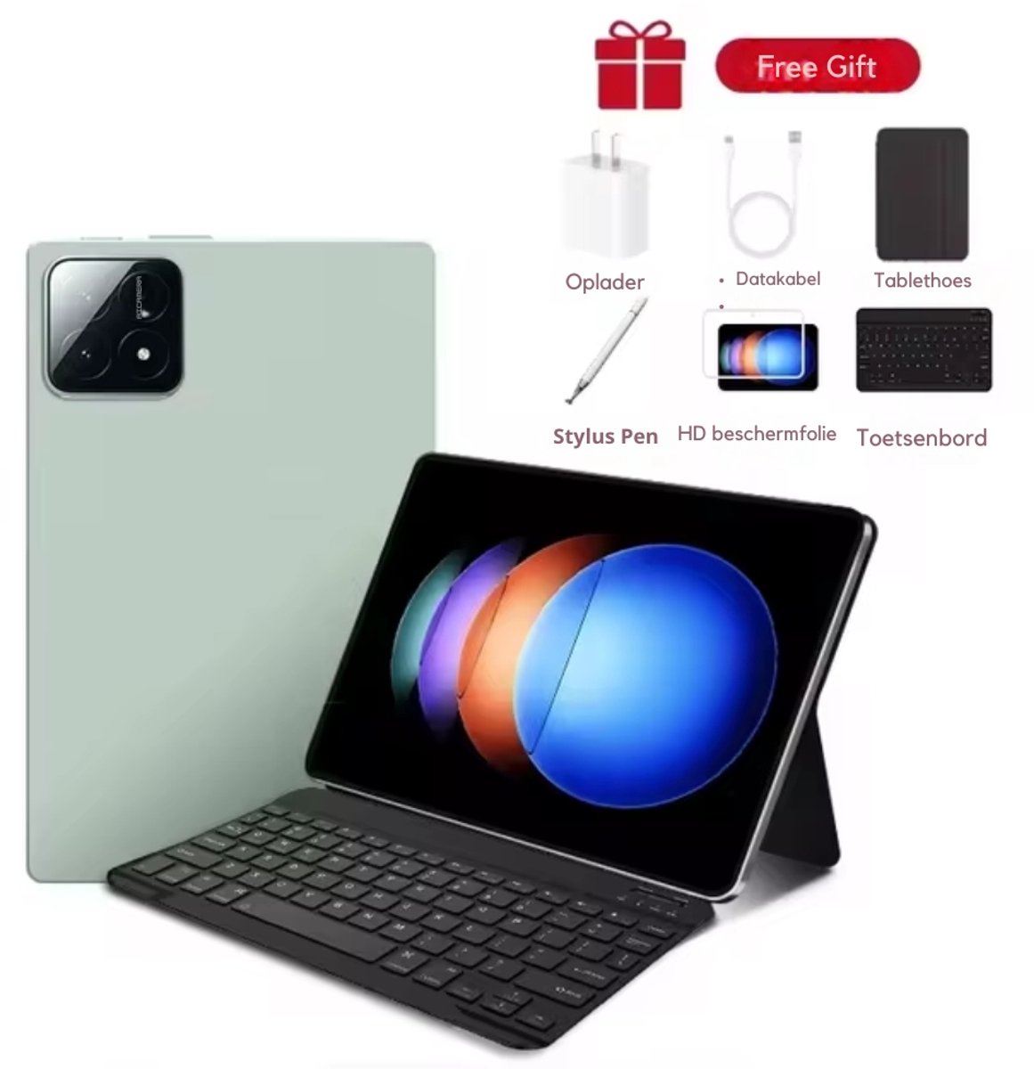 Mookes Tablet Android Snapdragon888 11Inch Hd 16GB 768GB 12000Mah 5G Dual Sim Bluetooth Wifi Gps Tablet - Green
