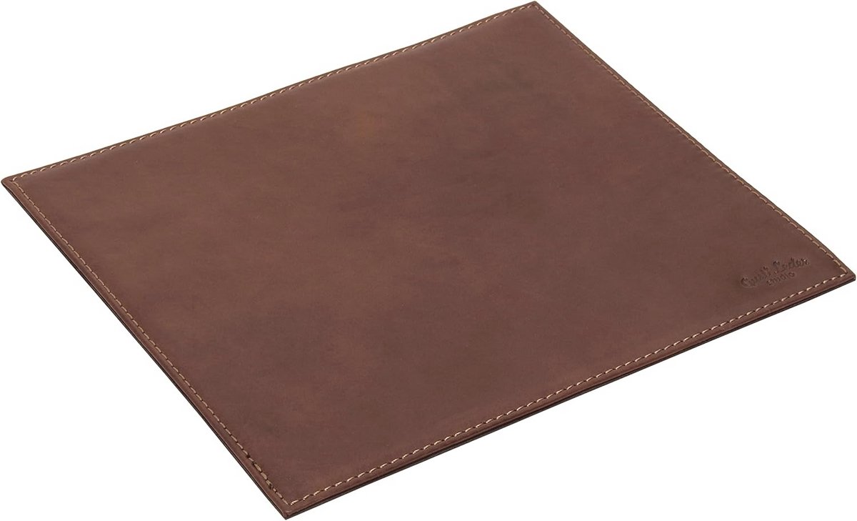 Rechthoekige Muismat van Bruin Leer - Stijlvol en Duurzaam Laptop & Bureau Pad