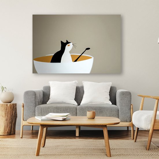 Pet-Jos Set of 3 Cats Wall Decoration Wood - Geometric Ornaments Minimalist Wall Art - Hanging Decoration