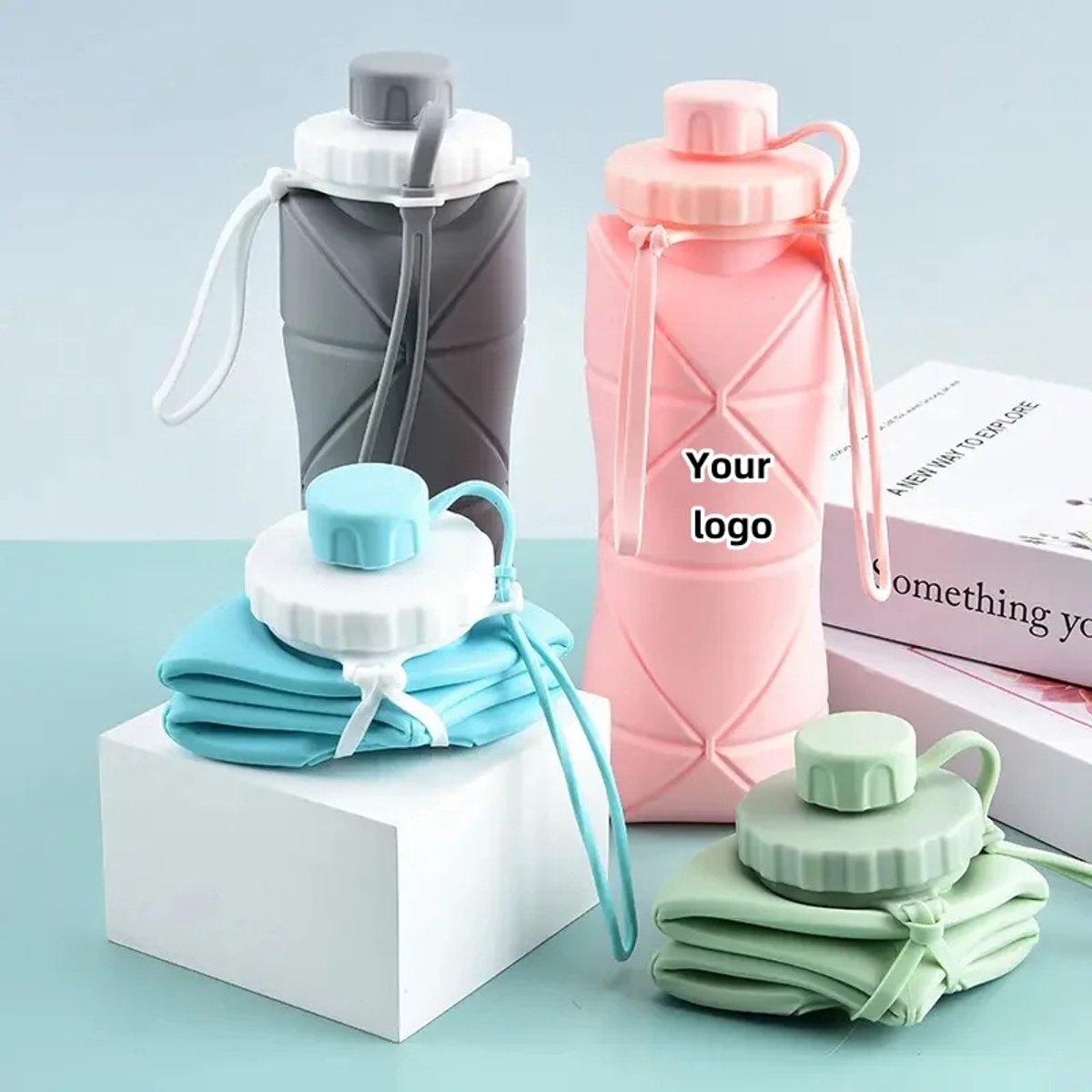Opvouwbare Siliconen Waterflessen – Topkeuzes voor Reizen & Sport - Lekt NIET!(blauw) — cadeau in Sport & Outdoor - foto 3