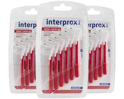 Interprox Plus Mini Conical - 2 tot 4 mm - Rood 3 x 6 stuks - Voordeelpakket