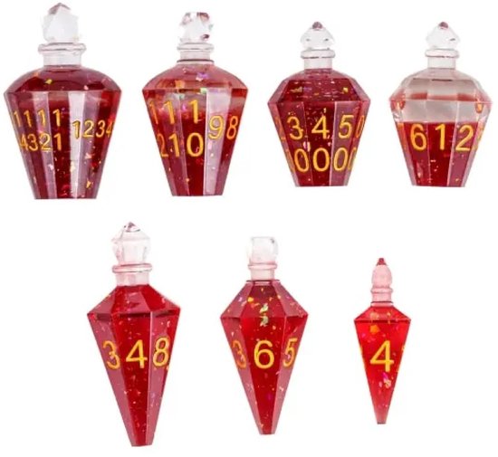Lapi Toys - Dés Dnd - Dés Dnd - Poison - Incl. sac à dés - Résine - Rouge