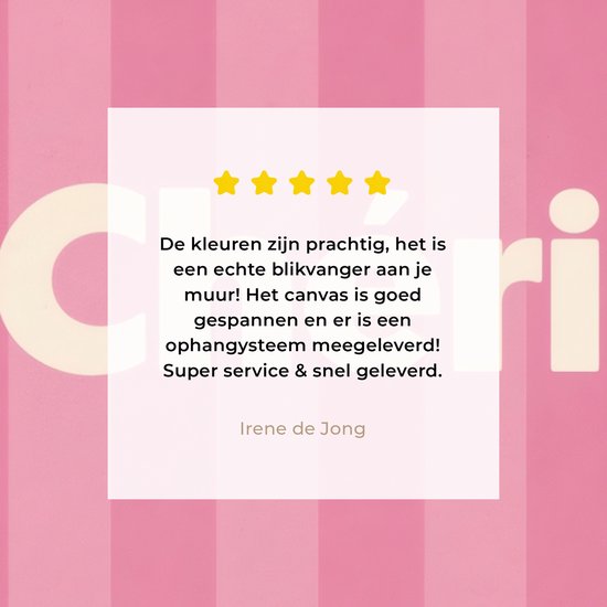 Canvas schilderij 20x30 cm - Exclusieve wanddecoratie Gestreept - Roze - Chéri - Muurdecoratie woonkamer - Slaapkamer decoratie - Kamer accessoires - Schilderijen op canvas