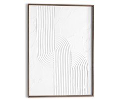 Schilderij met reliëf – walnootkleur Reliëf patroon - 70 x 50 - Hout - REINDERS