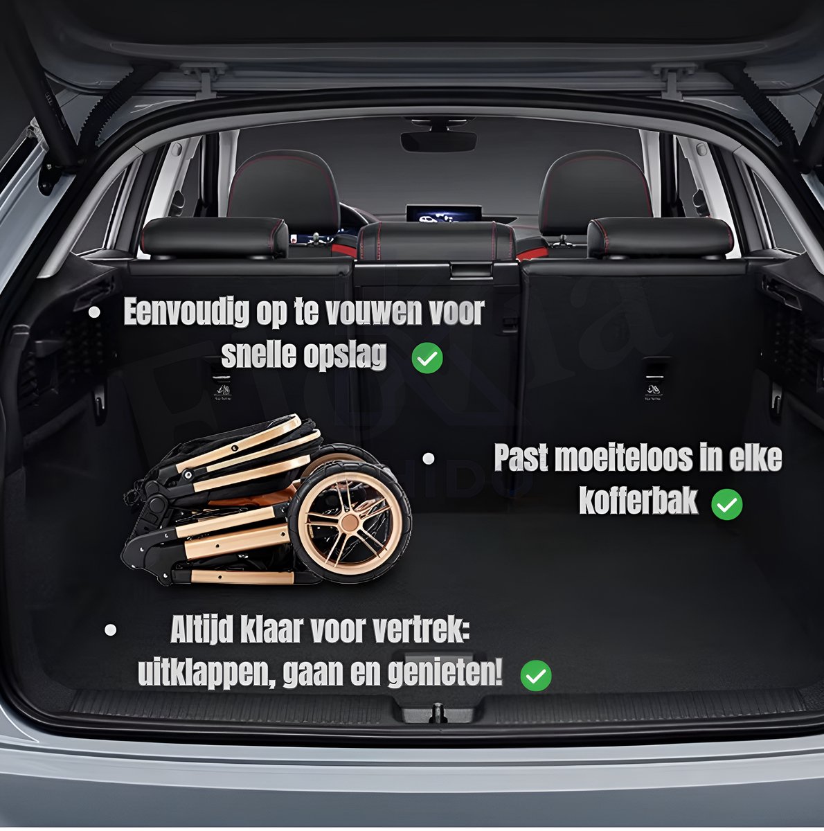 Elovia 3-in-1 Kinderwagen Grijs – incl. autostoel & reiswieg thumbnail 7