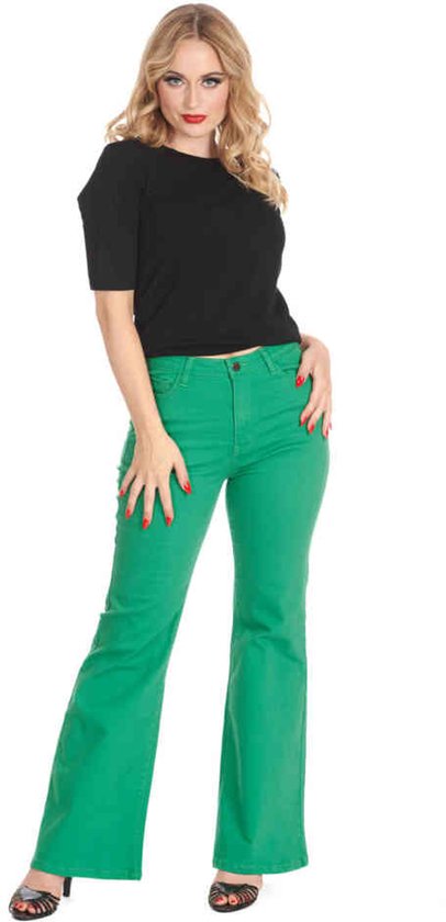 Banned - Love Flare Flared broek - L - Groen