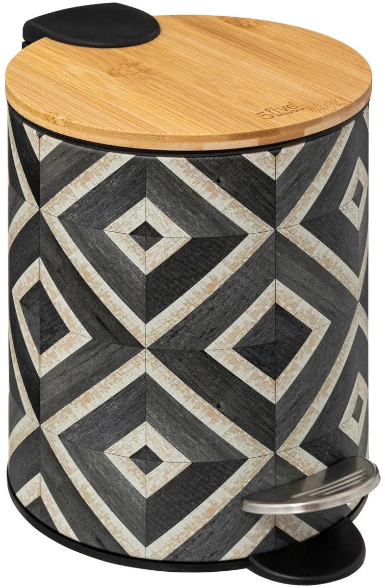 Goedkoopste 5Five Pedaalemmer Mystic - groen mix - 3 liter - metaal - 17 x 23 cm - voor toilet/badkamer - soft-close