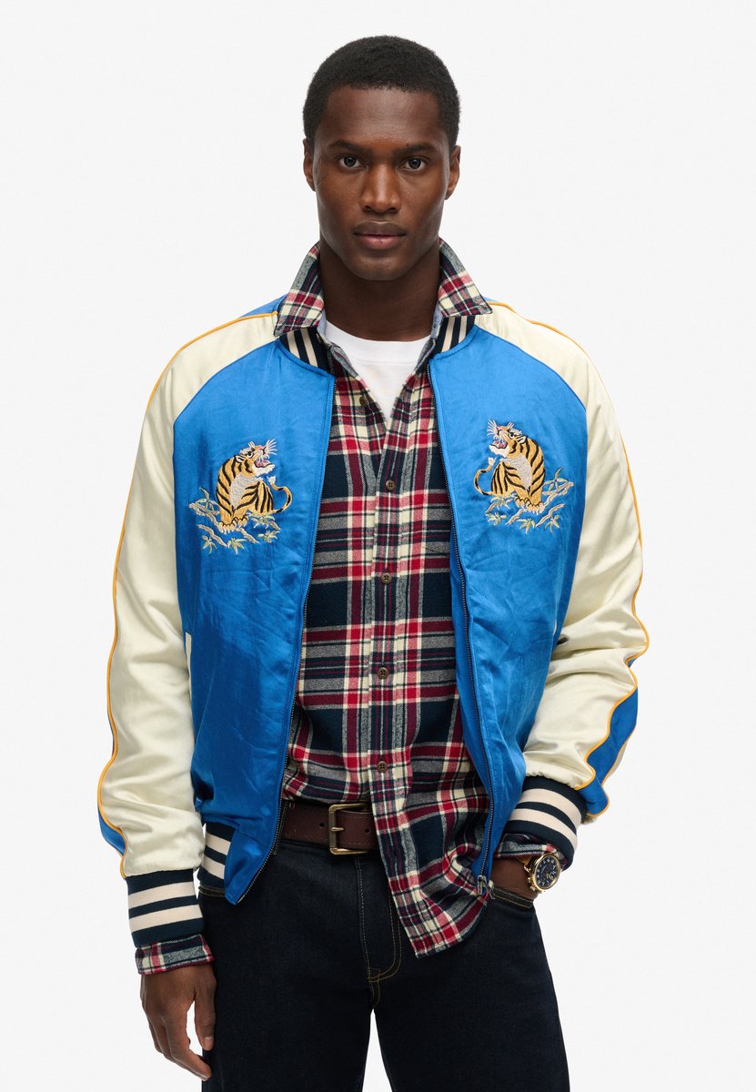 Superdry Sukajan bomberjack met borduursel Heren Buitenjassen Blauw