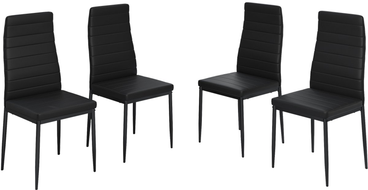 Vicco Grand Eetkamerstoel – 42.5 x 48 cm Set van 4 Zwart