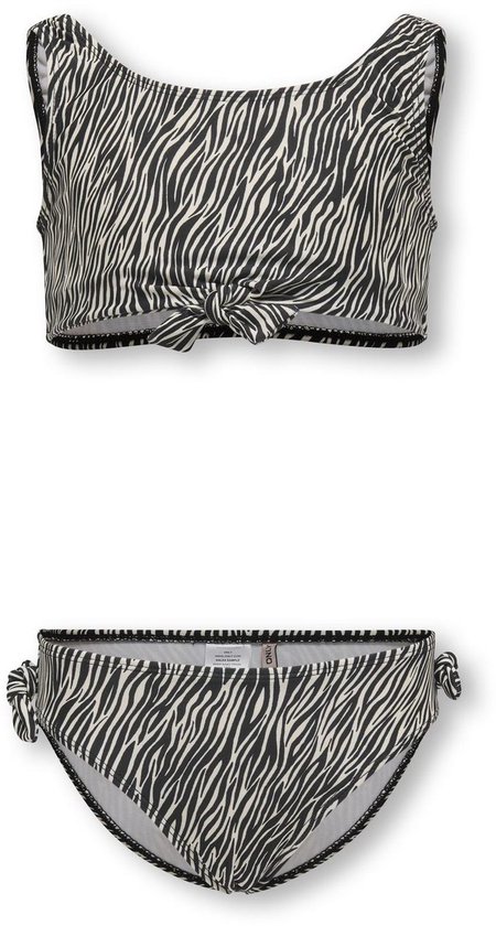ONLY KOGBEACH KNOT BIKINI SET ACC Meisjes Zwemkleding - Cloud Dancer Boho Zebra / Black